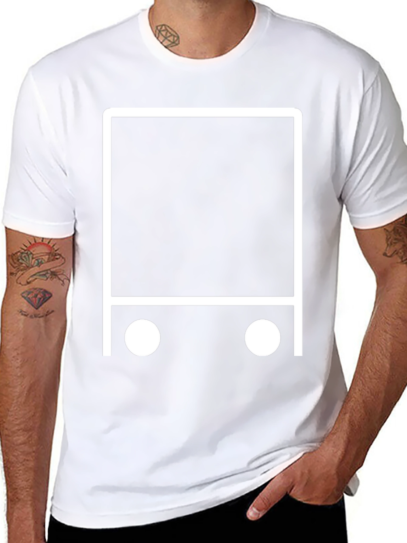 Abstract White Graphic Black Tee