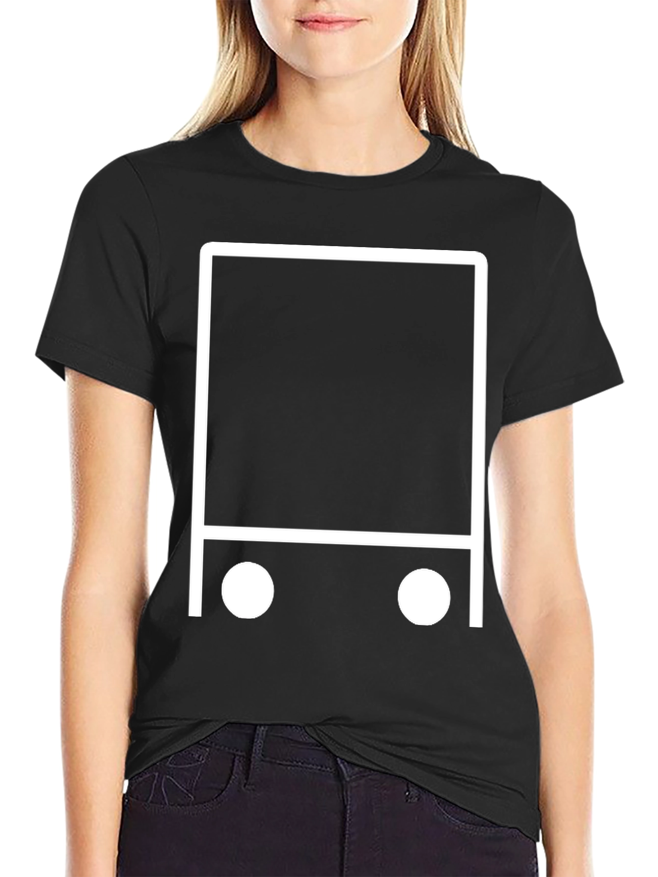 Abstract White Graphic Black Tee