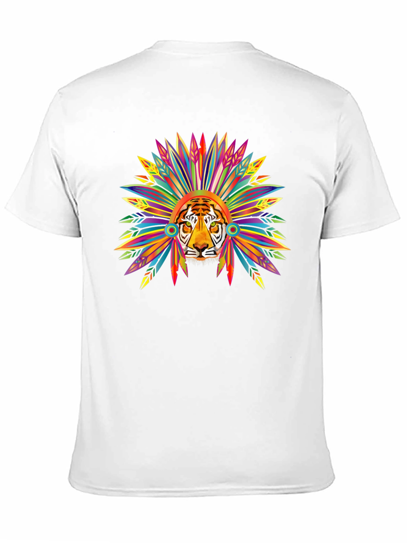 Tiger Headdress Graphic T-Shirt - Bold Tribal Style
