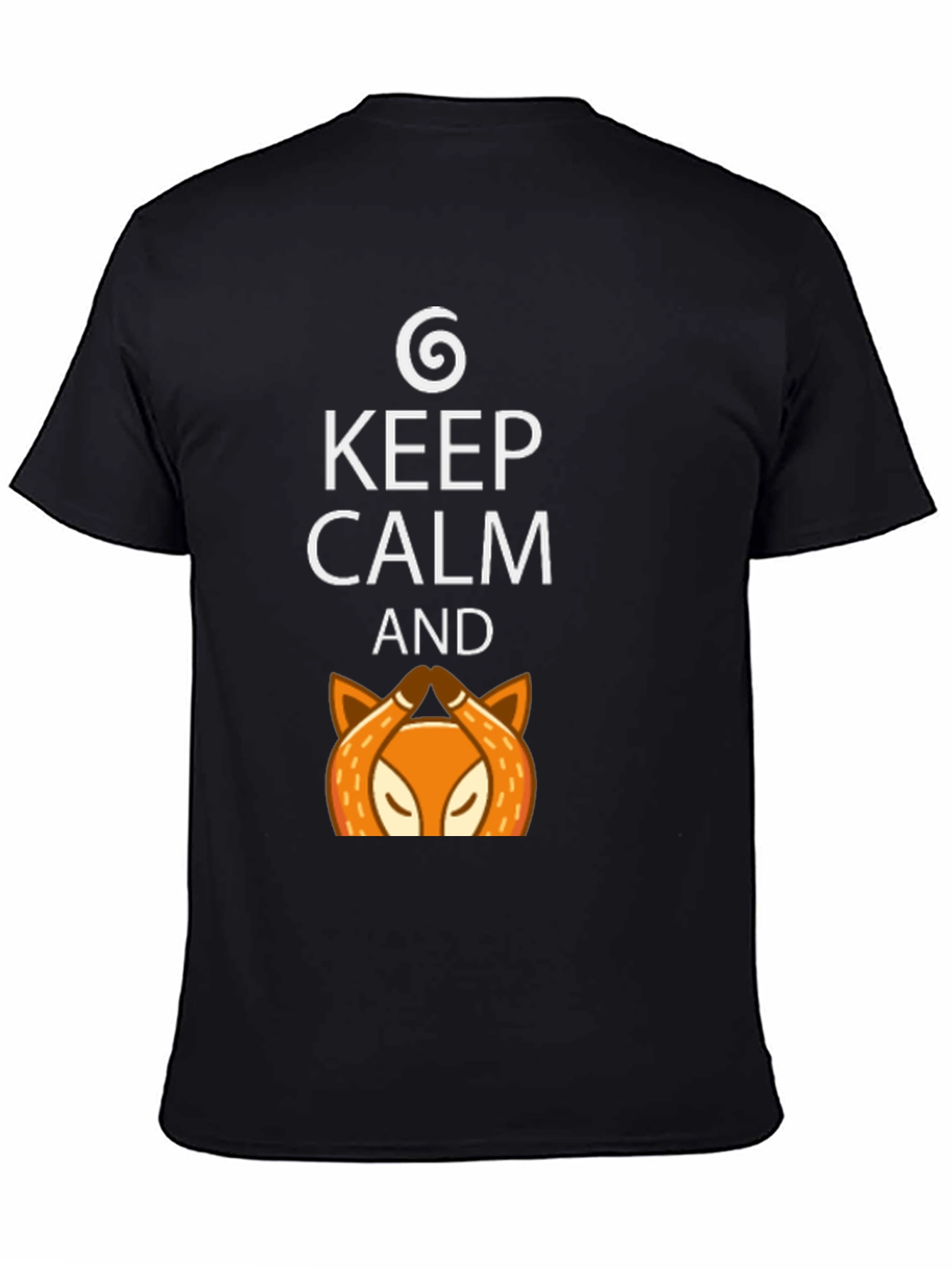 Keep Calm Fox Graphic Tee - Mens Black T-Shirt