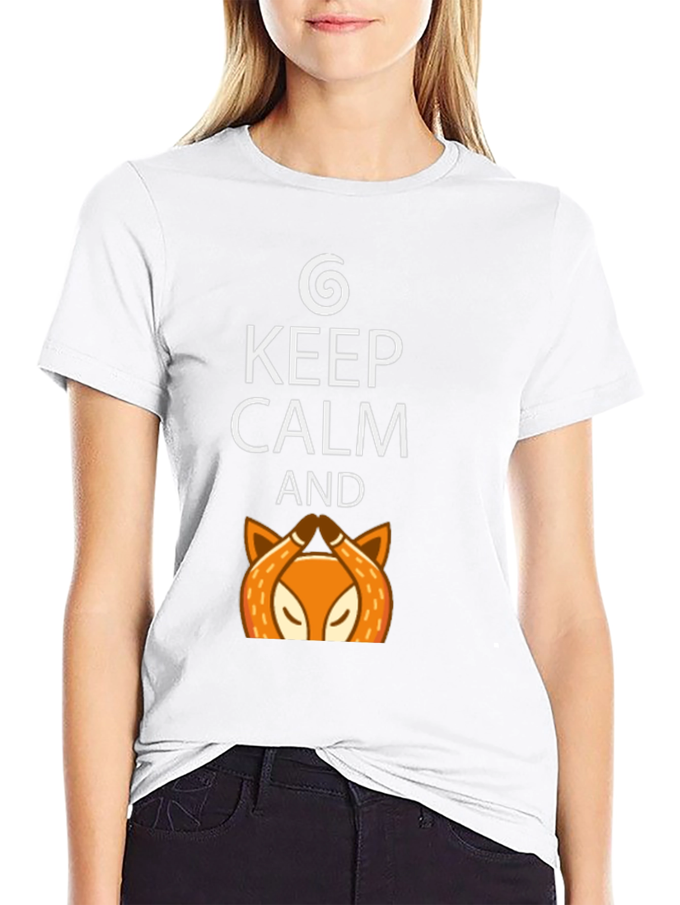 Keep Calm Fox Graphic Tee - Mens Black T-Shirt