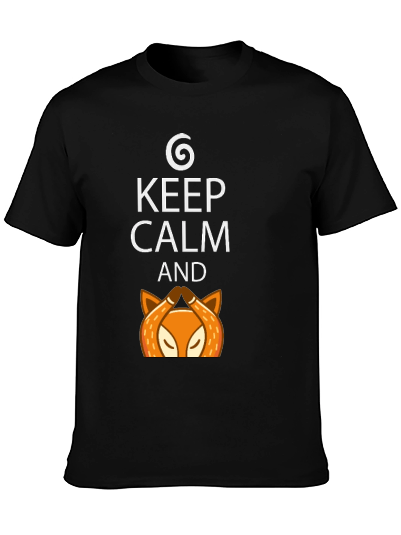 Keep Calm Fox Graphic Tee - Mens Black T-Shirt