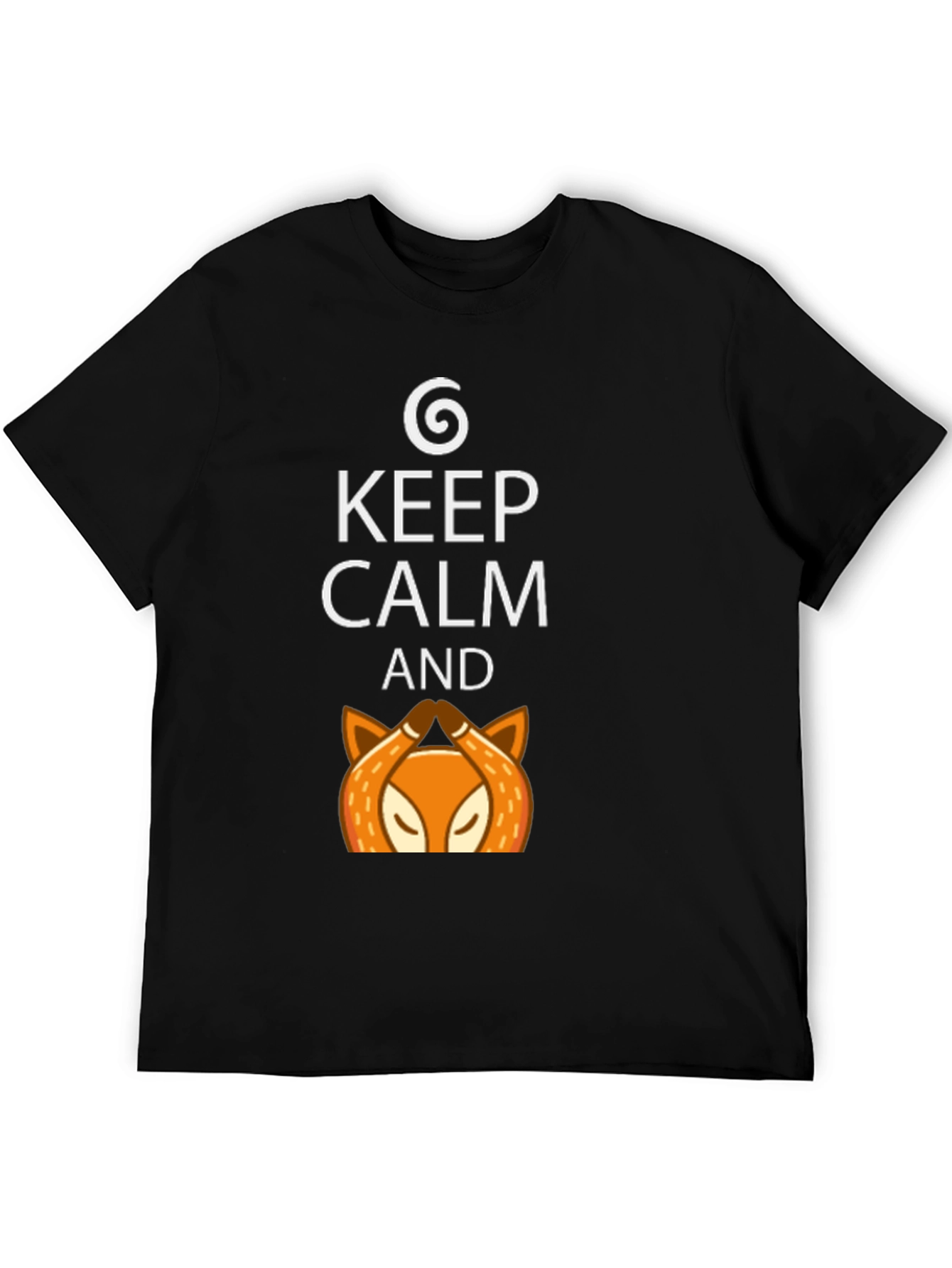 Keep Calm Fox Graphic Tee - Mens Black T-Shirt