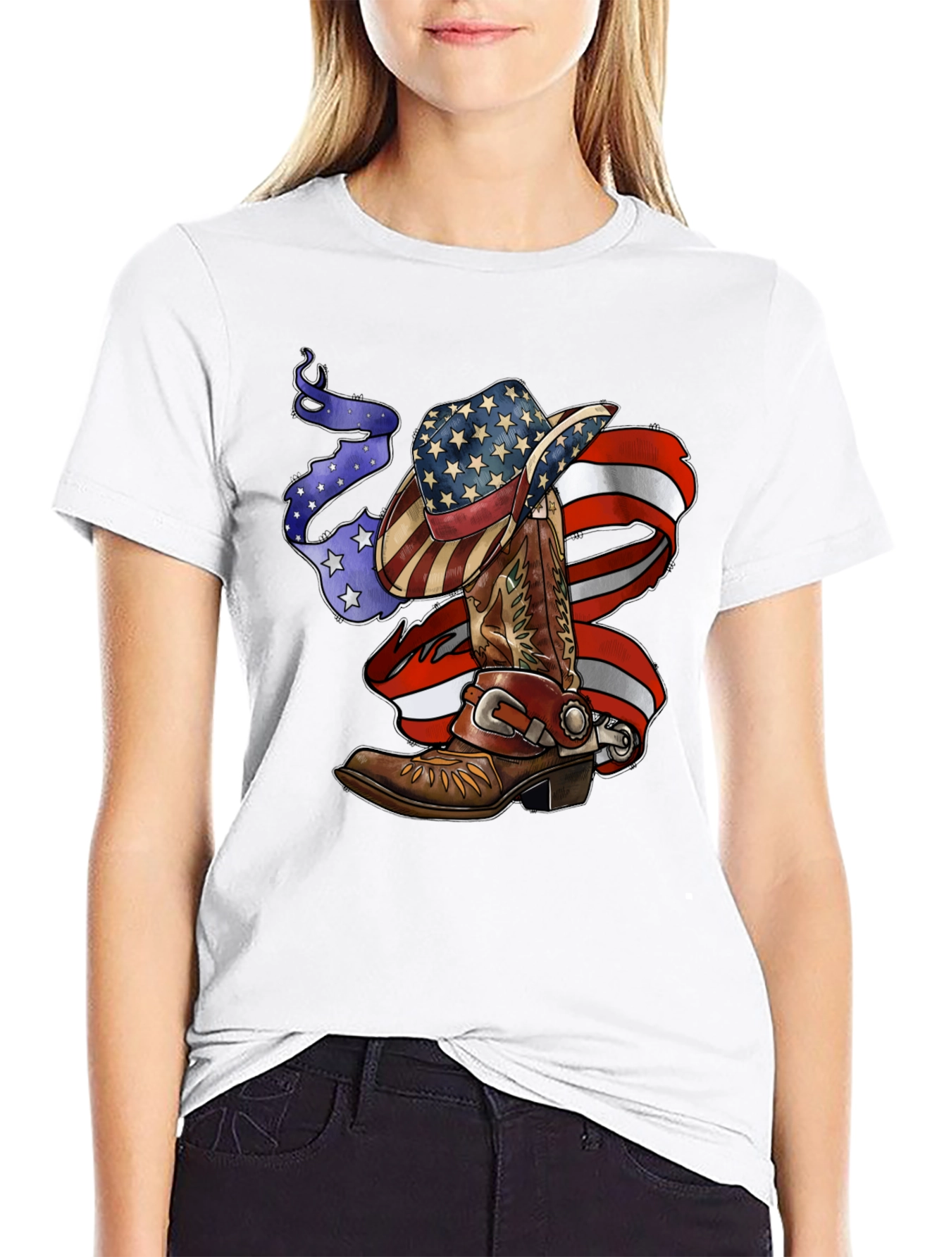 Patriotic Cowboy Boot and Hat Tee