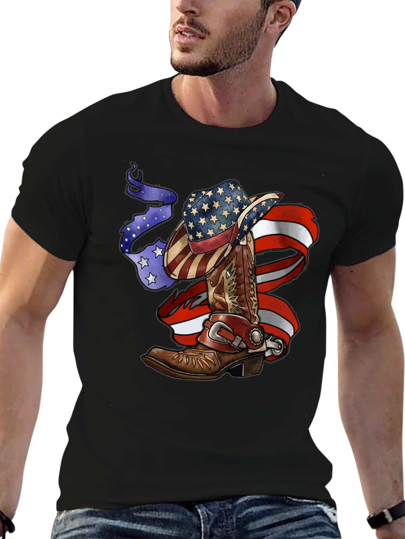 Patriotic Cowboy Boot and Hat Tee
