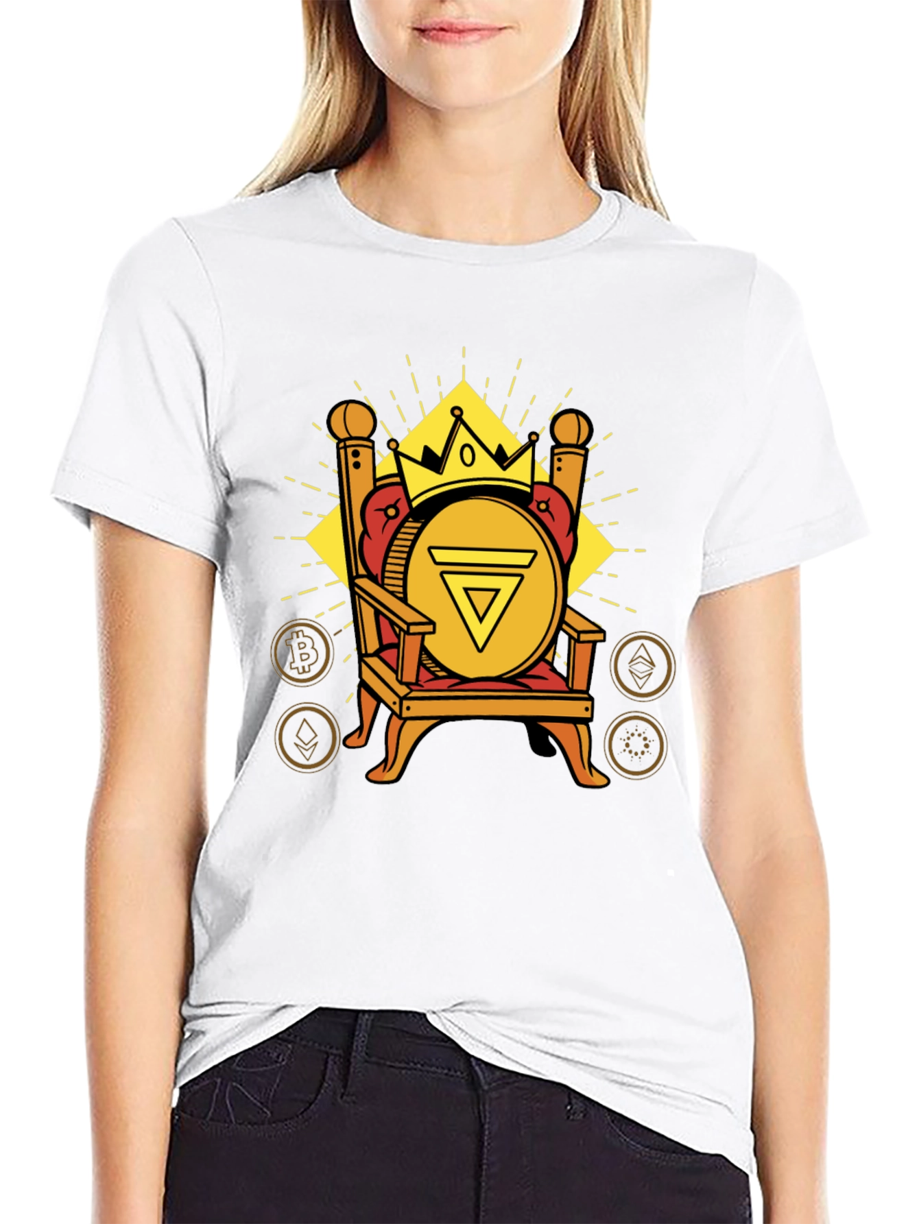Crypto King T-Shirt - Bitcoin Throne Design