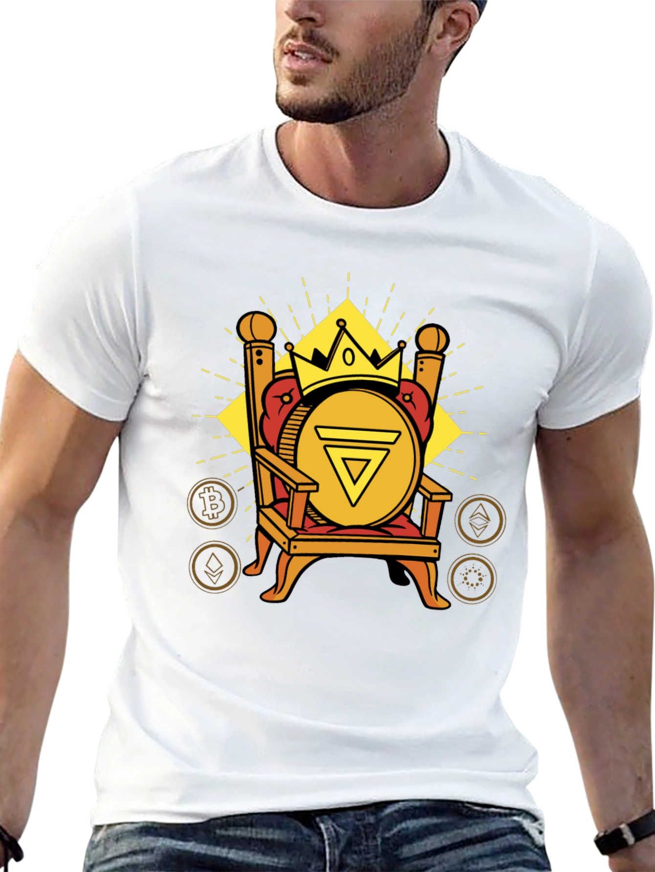 Crypto King T-Shirt - Bitcoin Throne Design