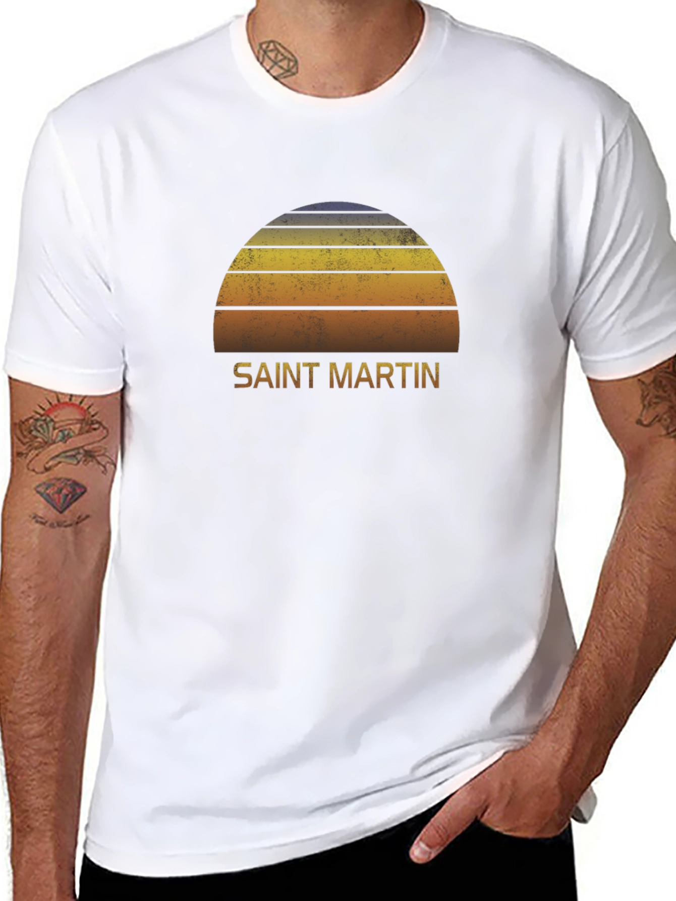 Saint Martin Retro Sunset T-Shirt
