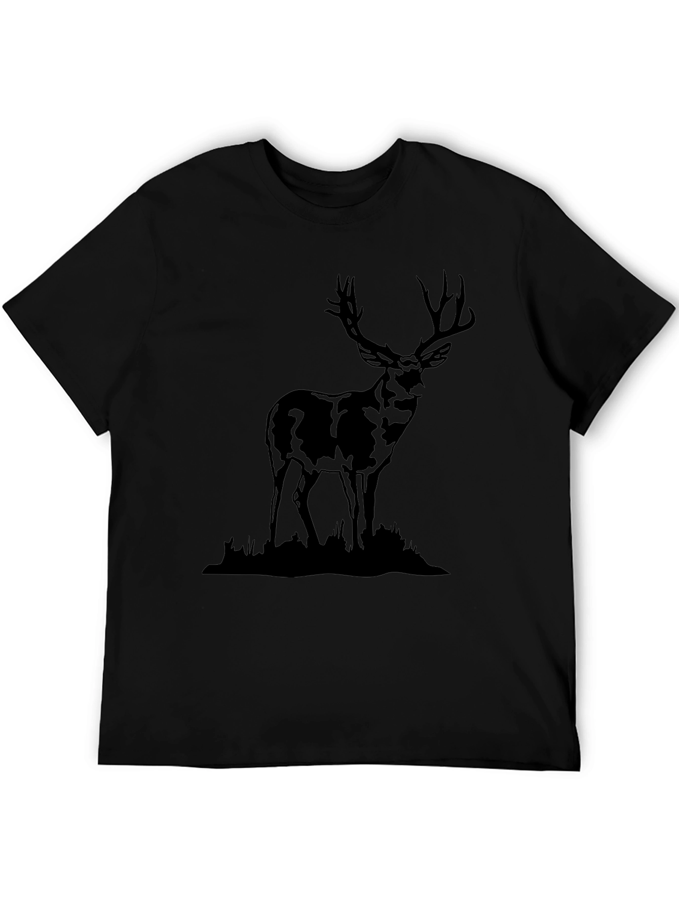 Black Deer Graphic Tee | Wildlife T-Shirt