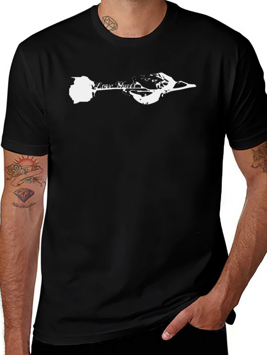 Love Hurts Rose Graphic Tee - Black T-Shirt