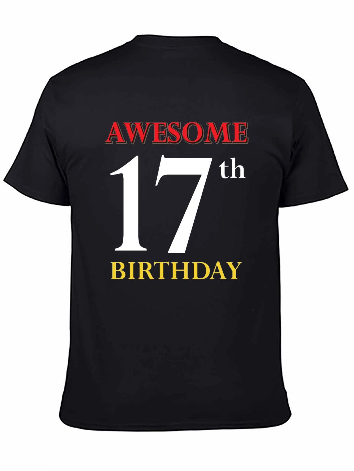 Awesome 17th Birthday Black T-Shirt