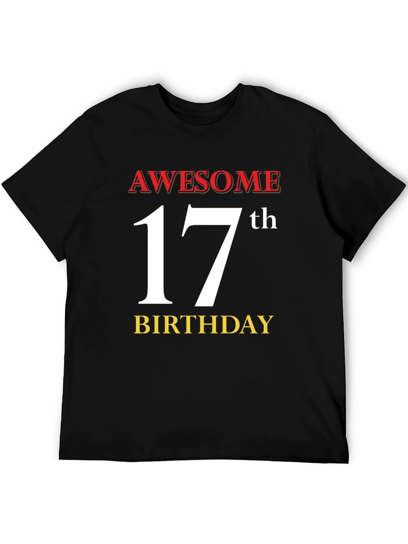 Awesome 17th Birthday Black T-Shirt