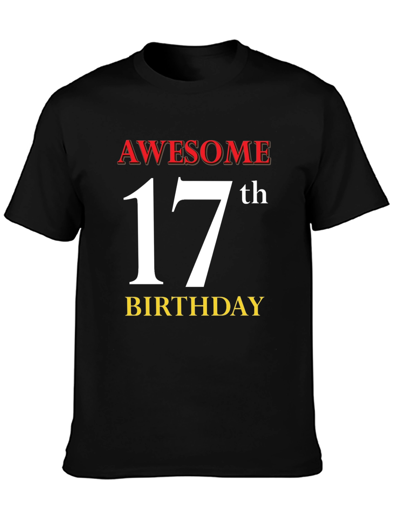 Awesome 17th Birthday Black T-Shirt
