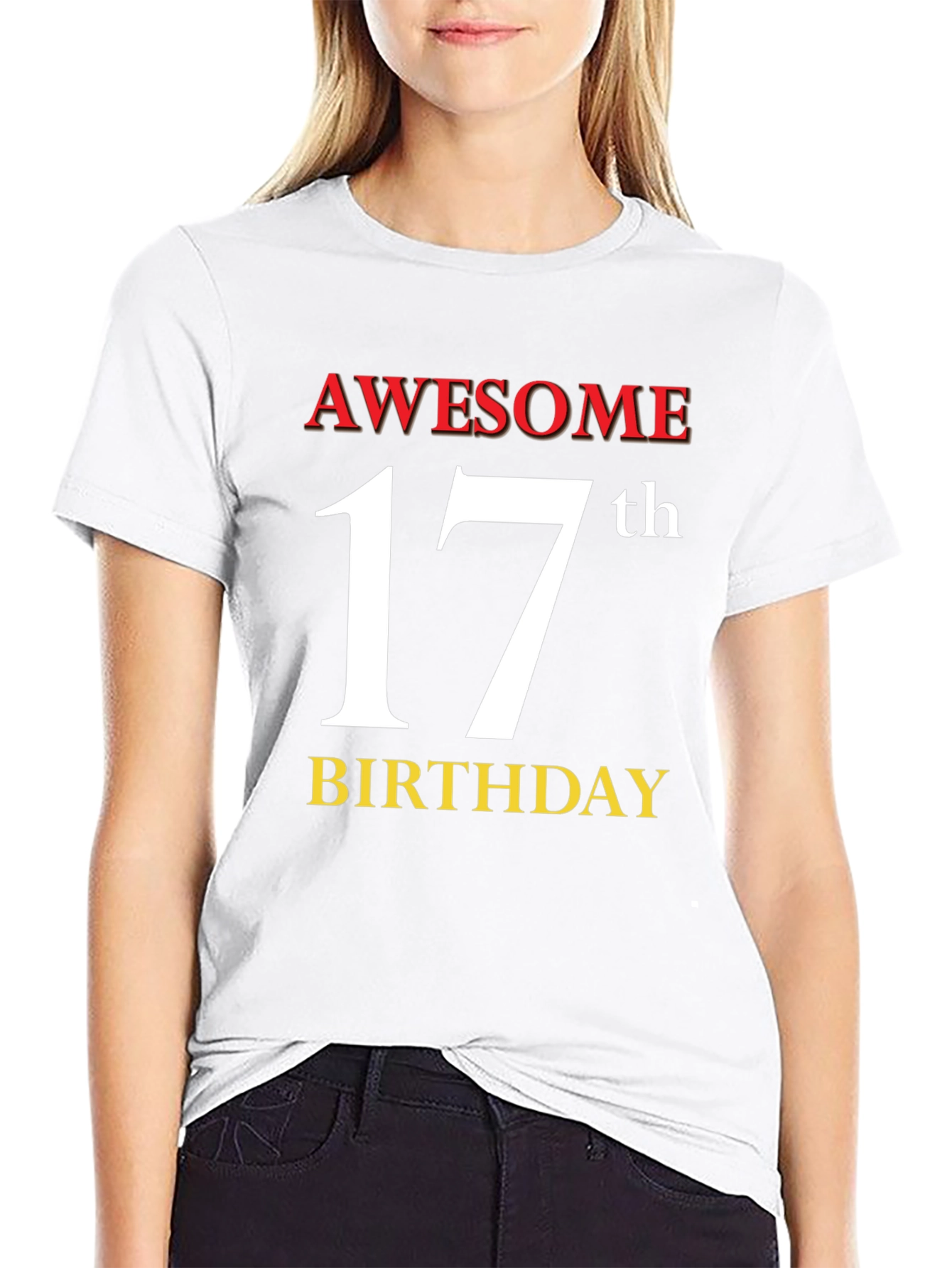 Awesome 17th Birthday Black T-Shirt