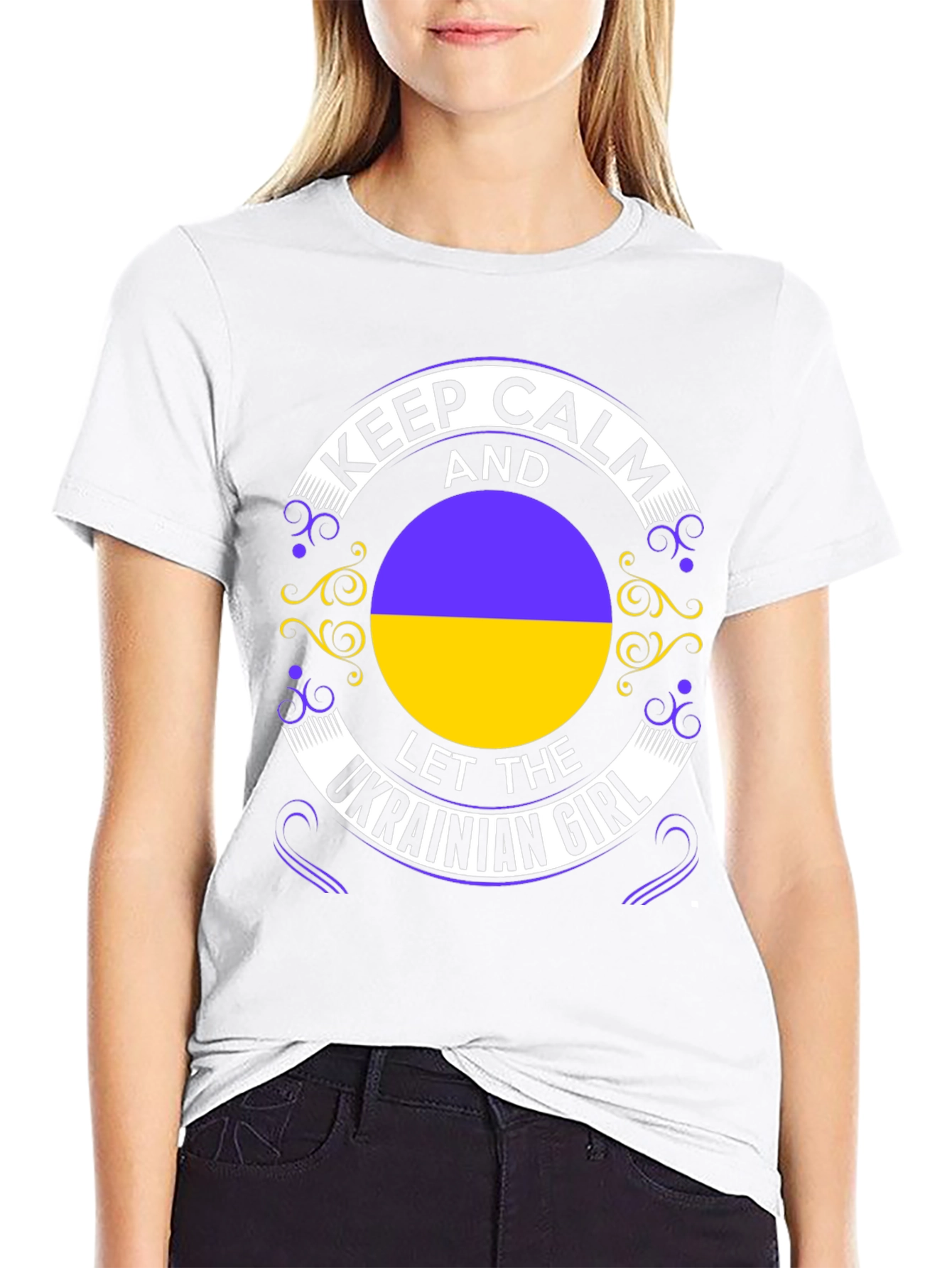 Keep Calm Ukrainian Girl Black T-Shirt