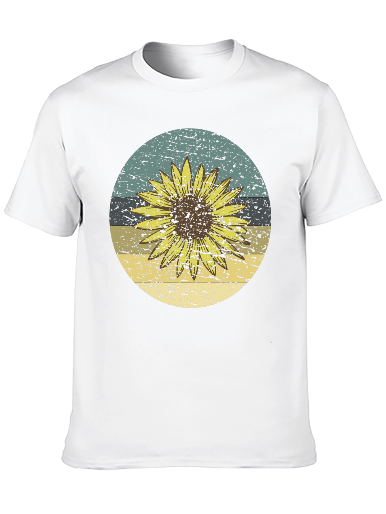 Retro Sunflower Graphic Tee - Black
