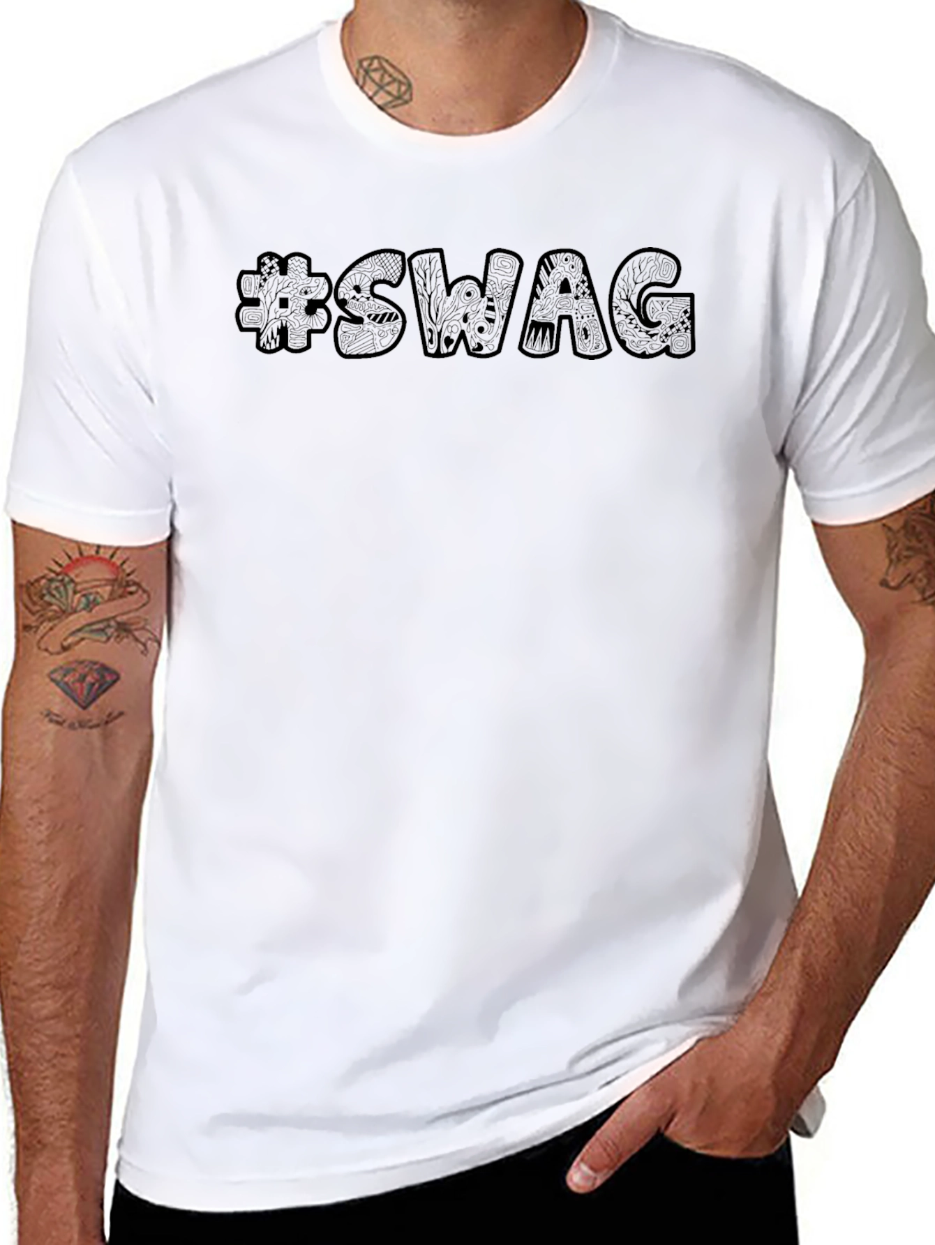Cool #SWAG Graphic Black T-Shirt
