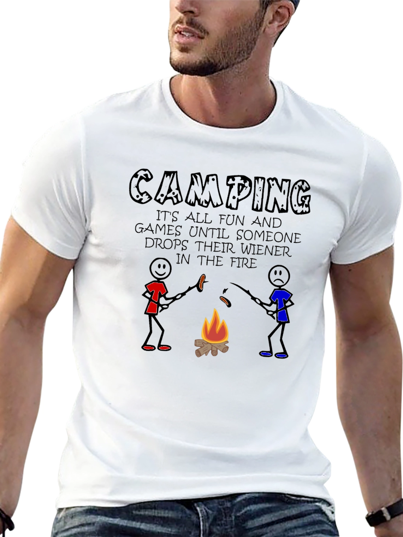 Camping Wiener Drop T-Shirt