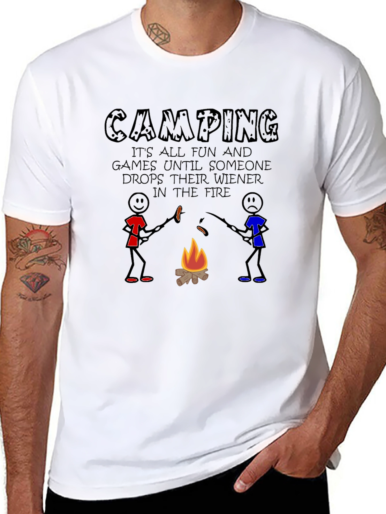 Camping Wiener Drop T-Shirt