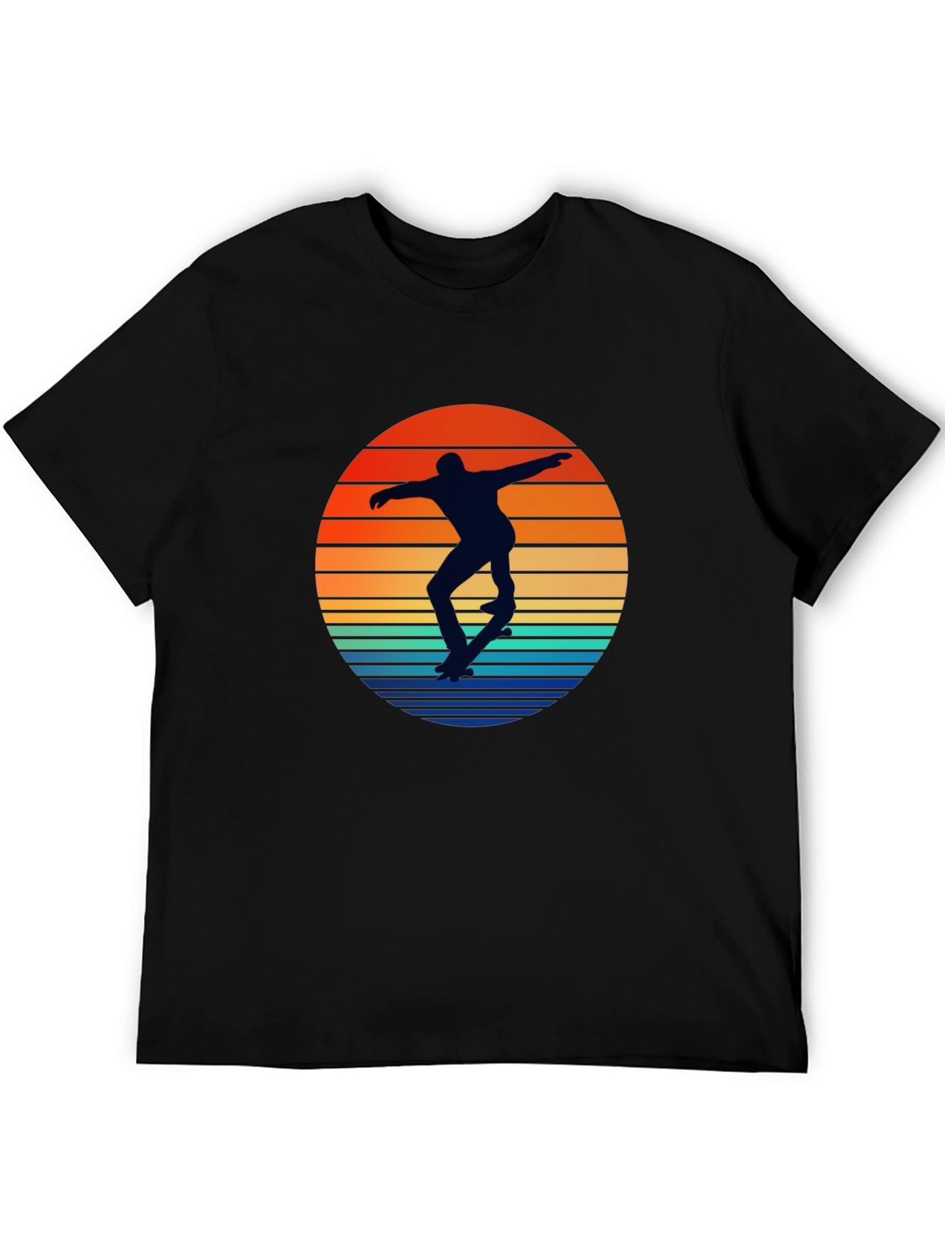 Skateboarder Sunset Graphic Tee - Retro Style