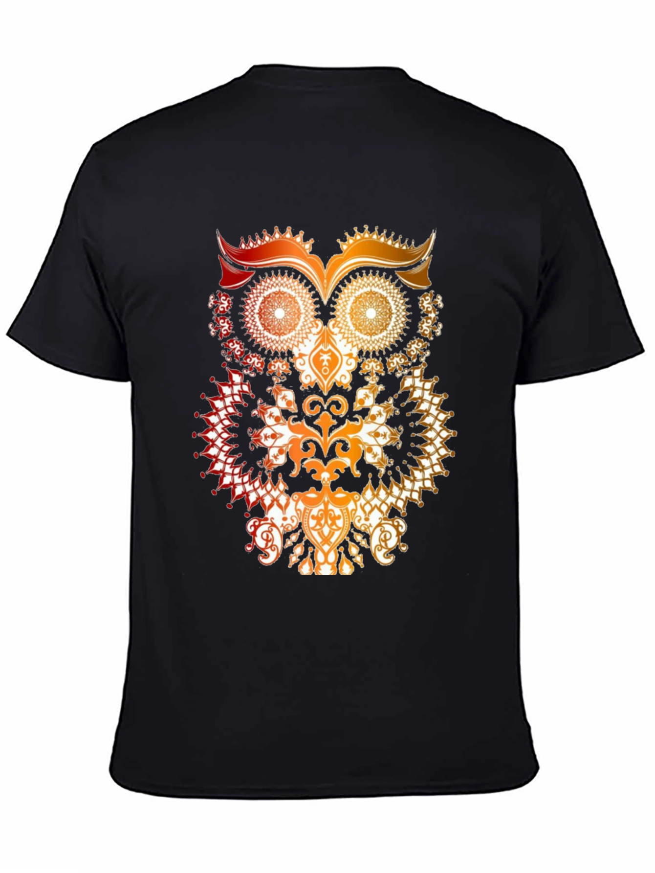 Owl Mandala Graphic Print T-Shirt - Mens Black Tee