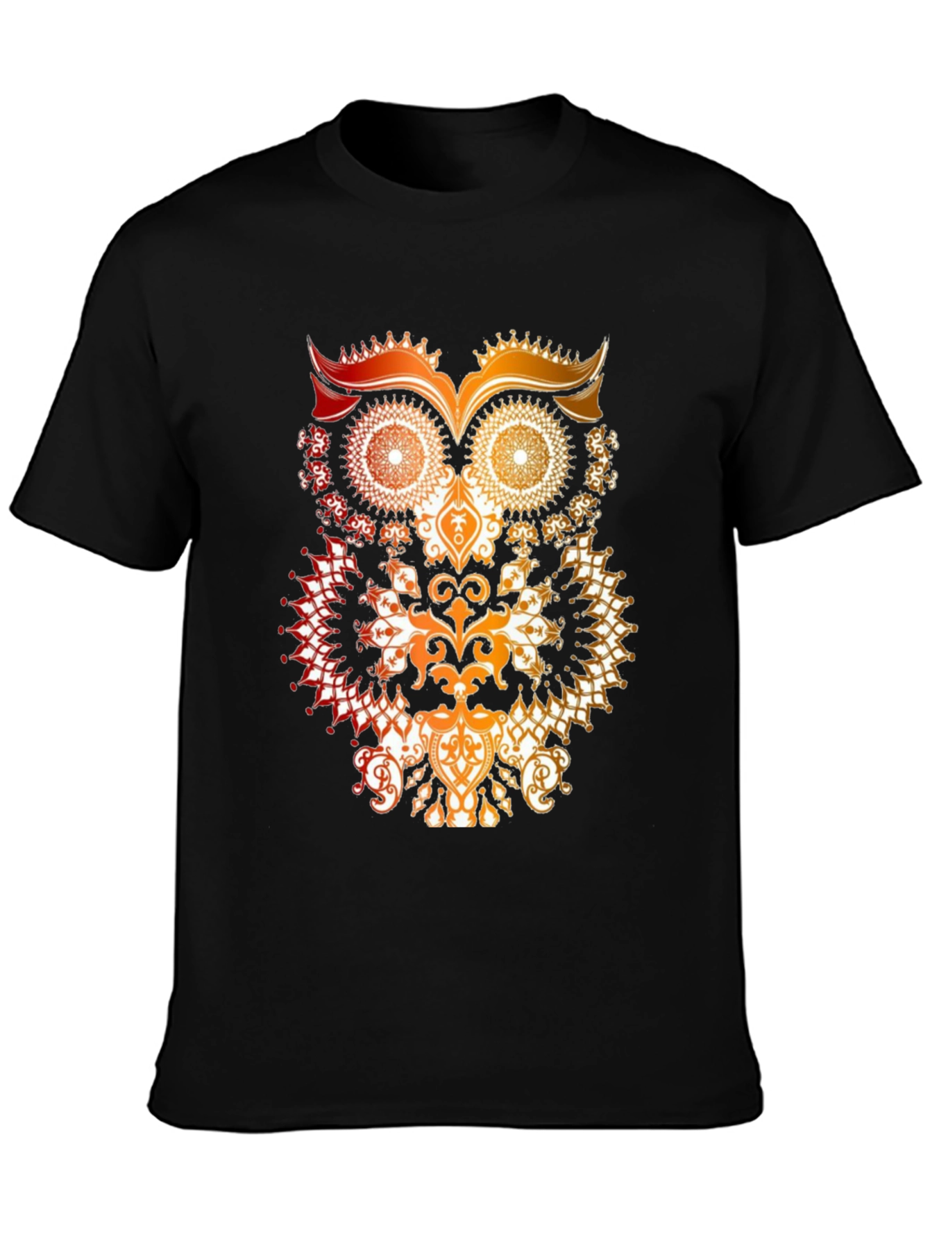 Owl Mandala Graphic Print T-Shirt - Mens Black Tee