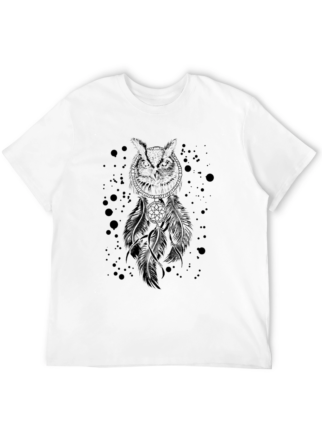 Owl Dreamcatcher Graphic Black T-Shirt