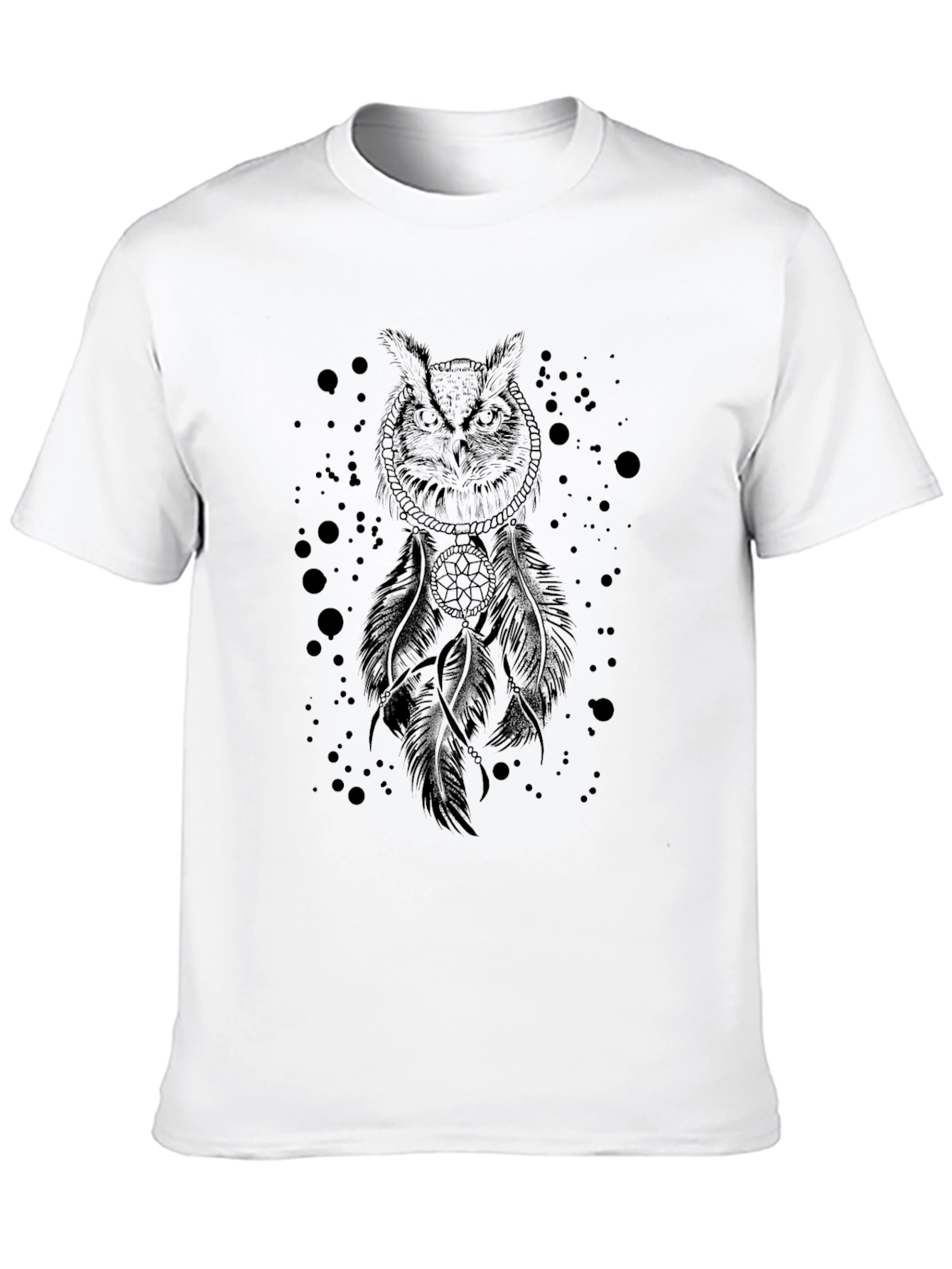 Owl Dreamcatcher Graphic Black T-Shirt