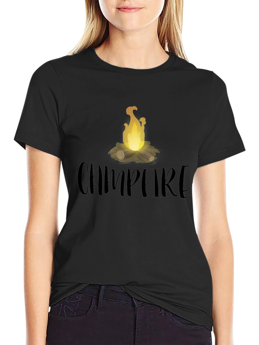 Campfire Graphic Tee - Black Cotton T-Shirt
