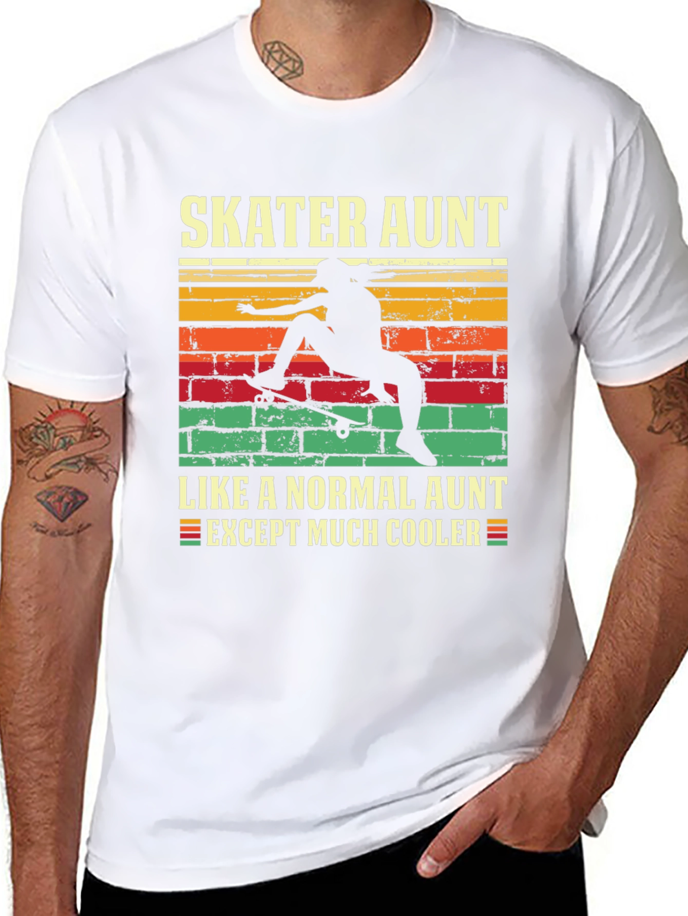 Skater Aunt Graphic Tee - Cool Aunt T-Shirt