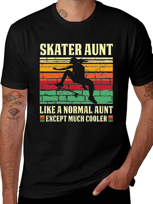 Skater Aunt Graphic Tee - Cool Aunt T-Shirt