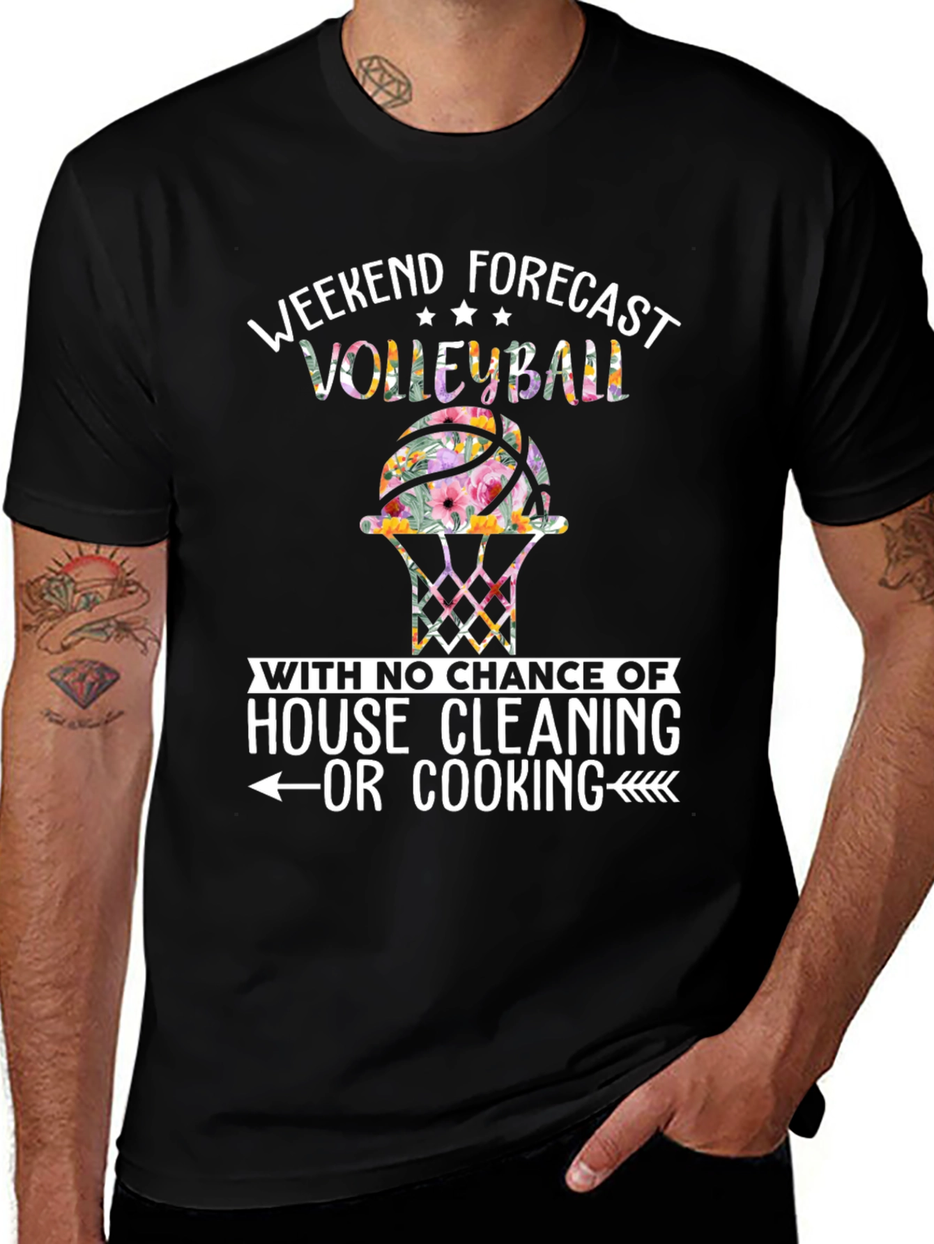 Volleyball Weekend Forecast Graphic Tee