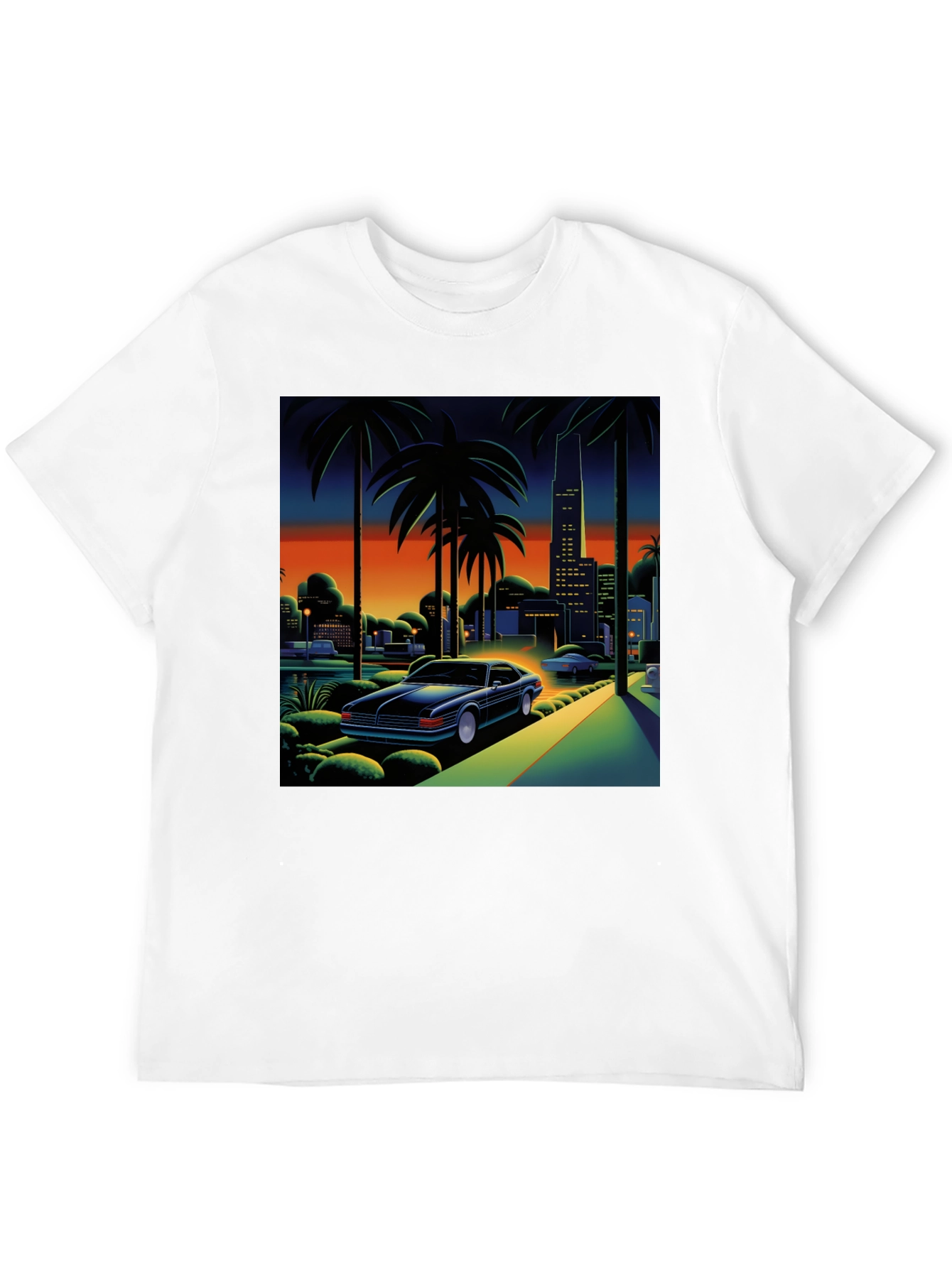 Miami Vice Style Graphic Tee - Black T-Shirt
