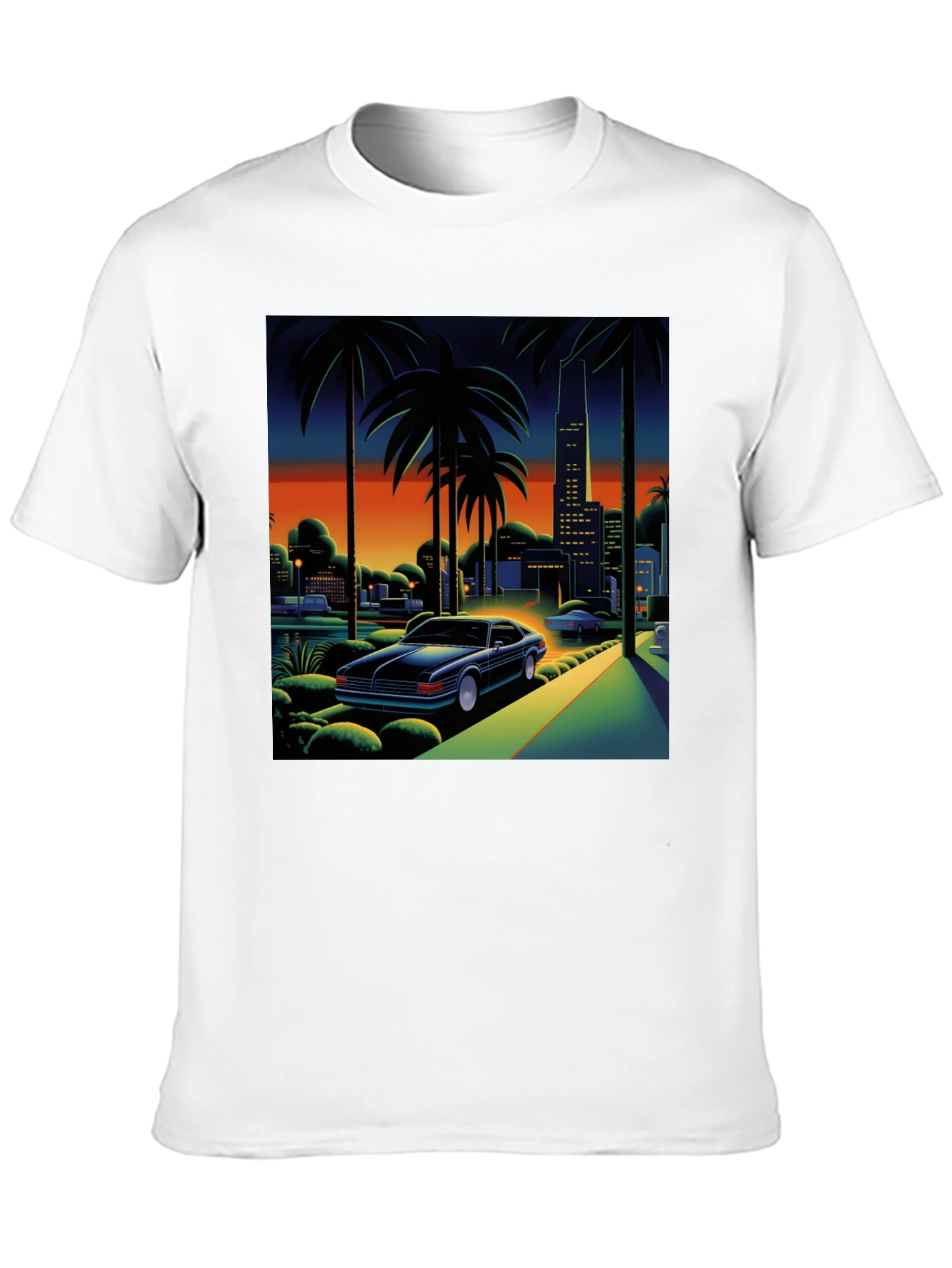 Miami Vice Style Graphic Tee - Black T-Shirt