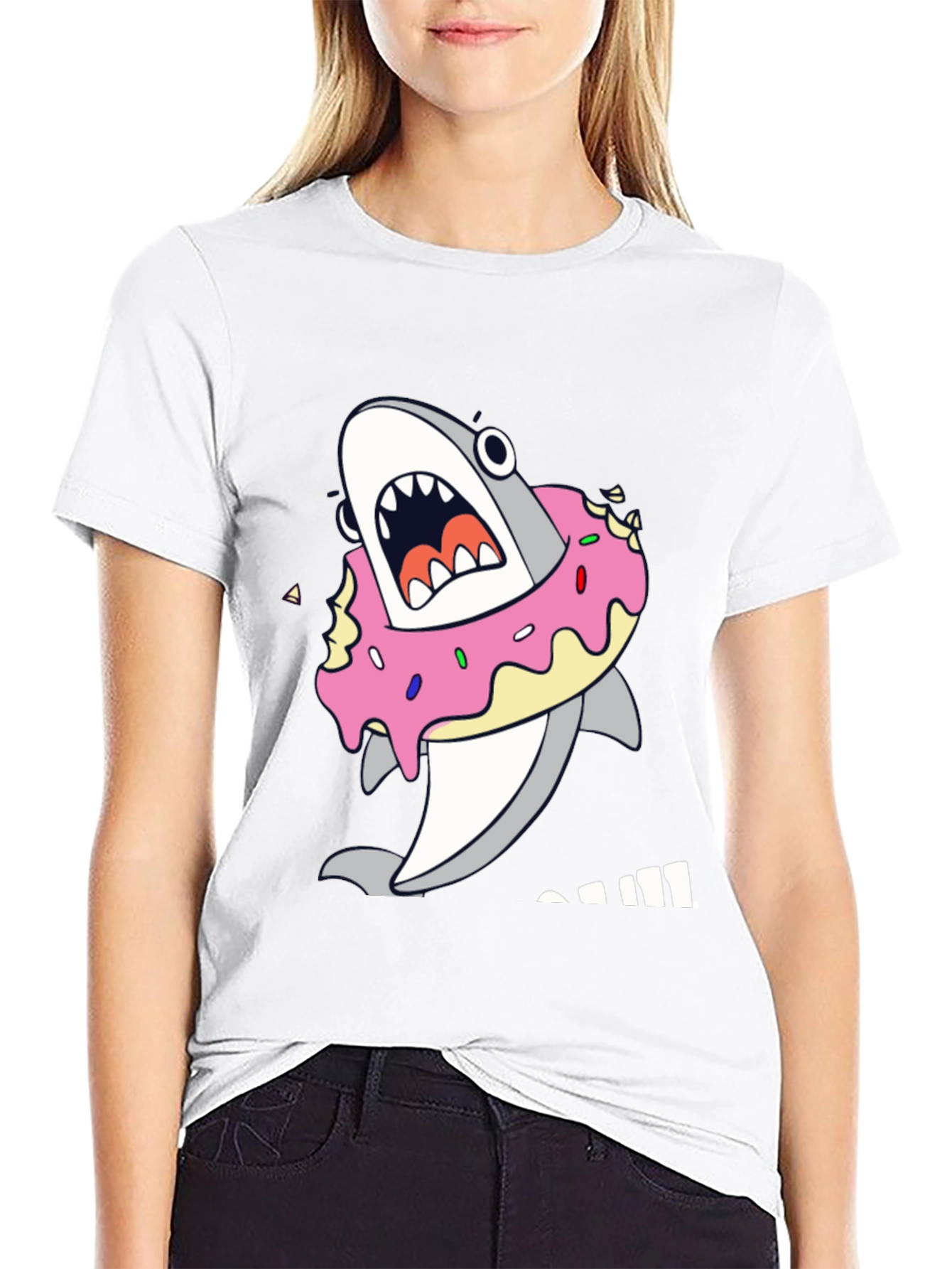 Shark Donut T-Shirt - Cute Graphic Tee