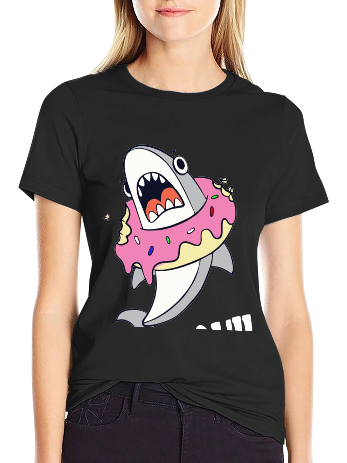 Shark Donut T-Shirt - Cute Graphic Tee