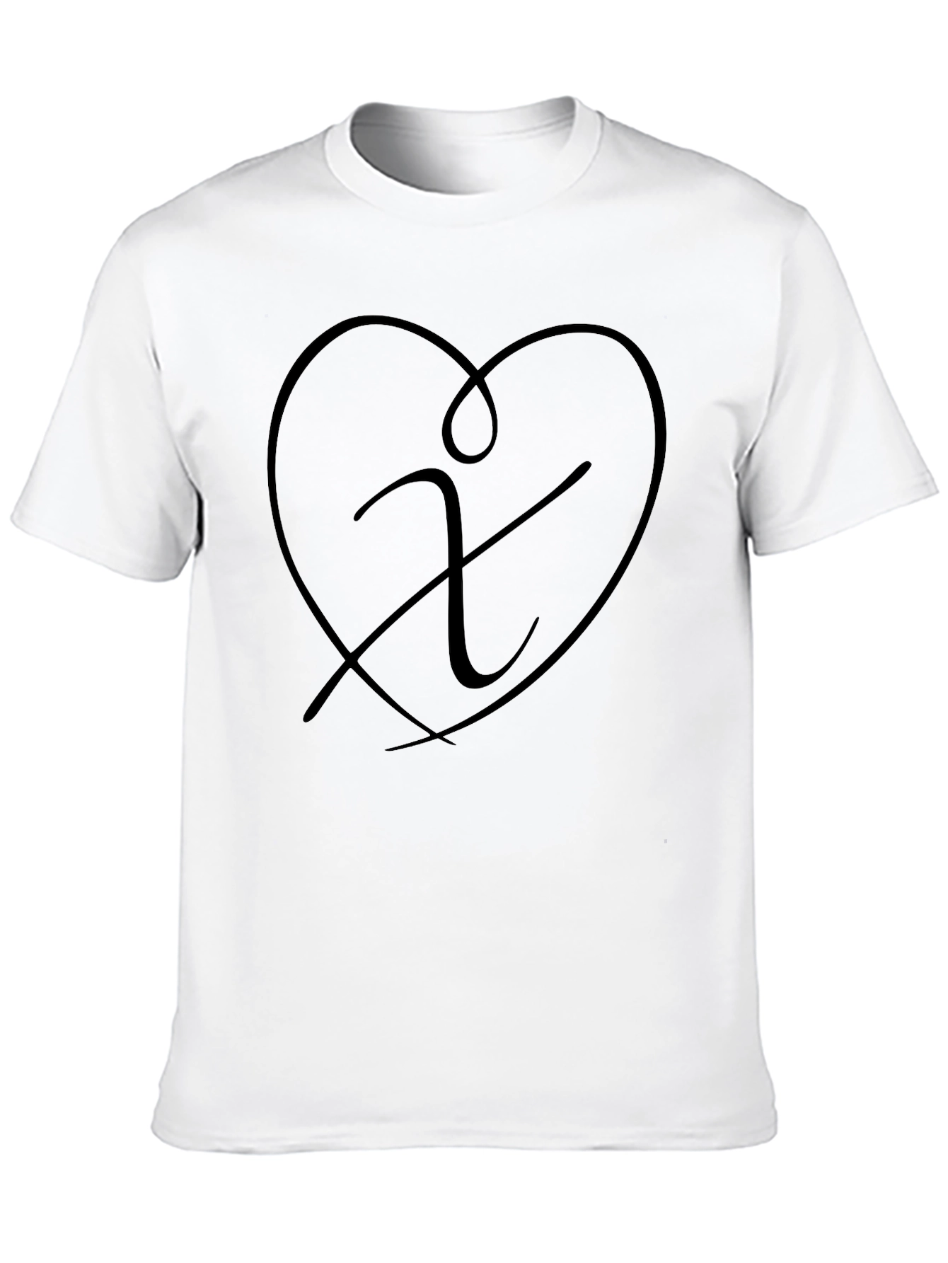 Heart Initial T-Shirt - Modern Graphic Tee