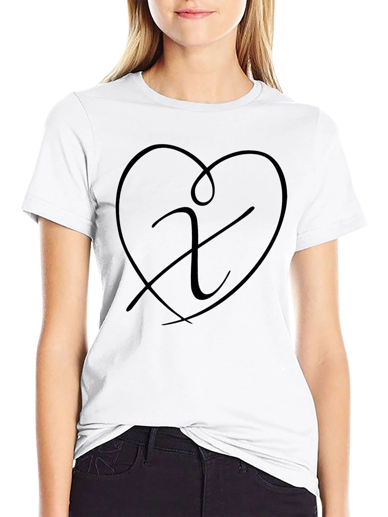 Heart Initial T-Shirt - Modern Graphic Tee