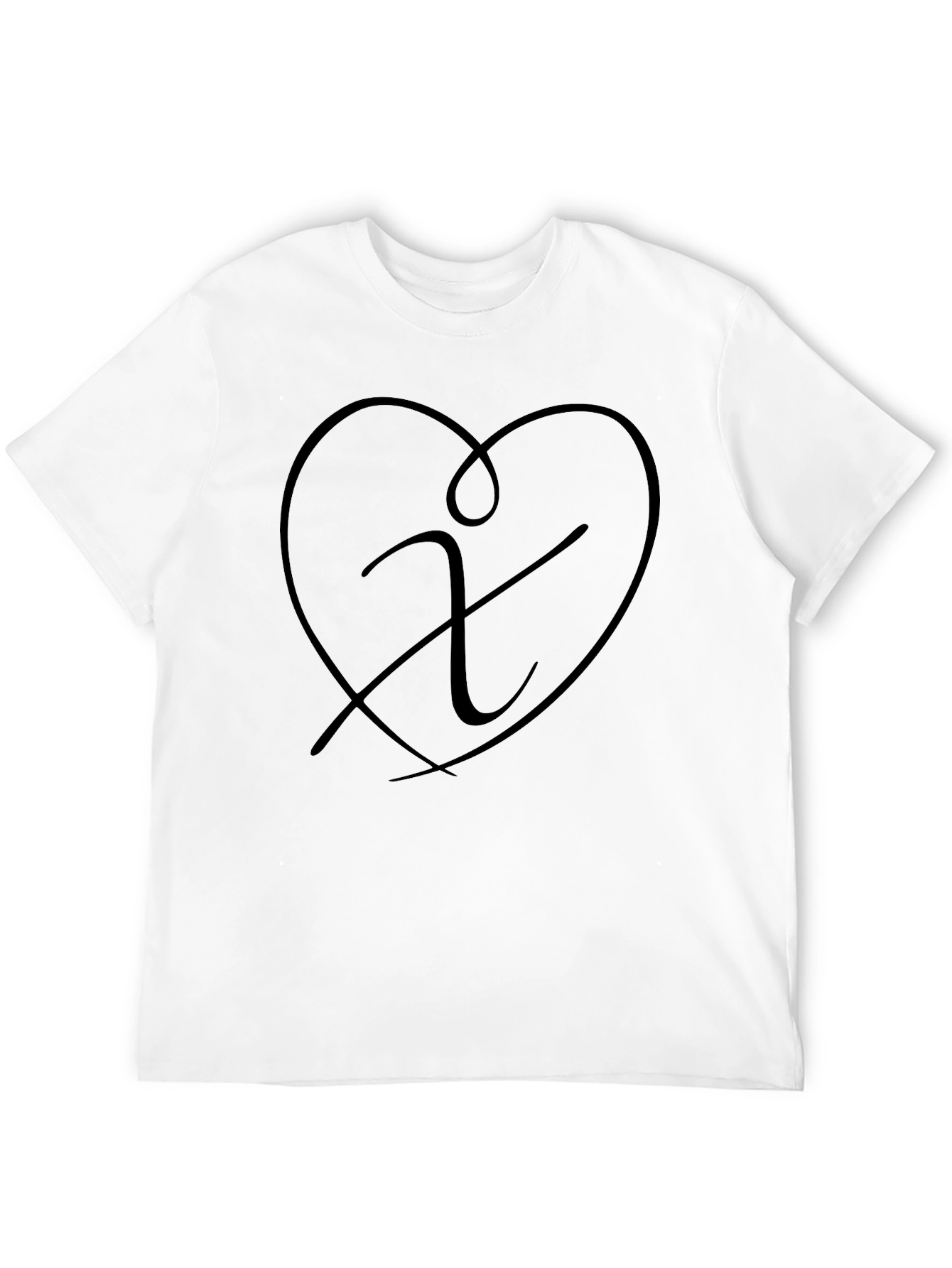 Heart Initial T-Shirt - Modern Graphic Tee
