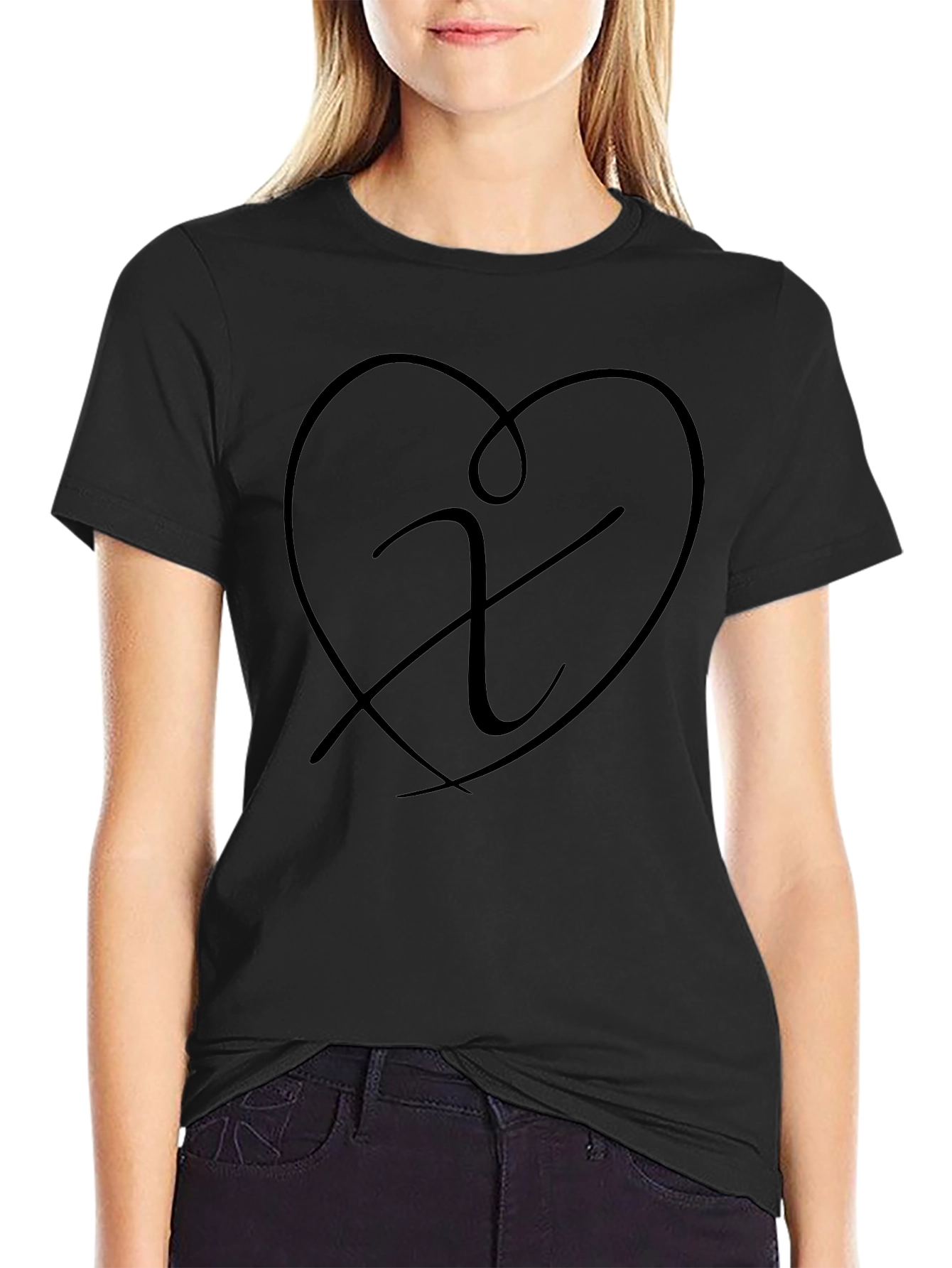 Heart Initial T-Shirt - Modern Graphic Tee