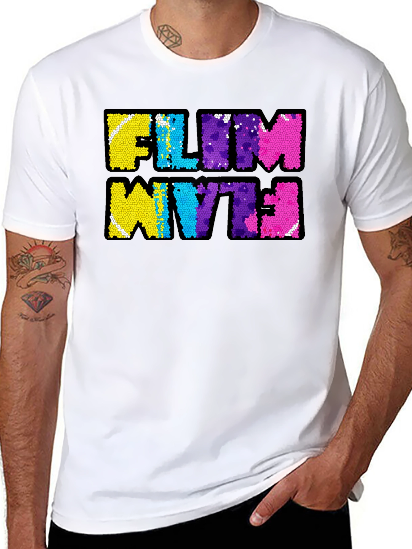 FILM WYTE Sequin Graphic T-Shirt