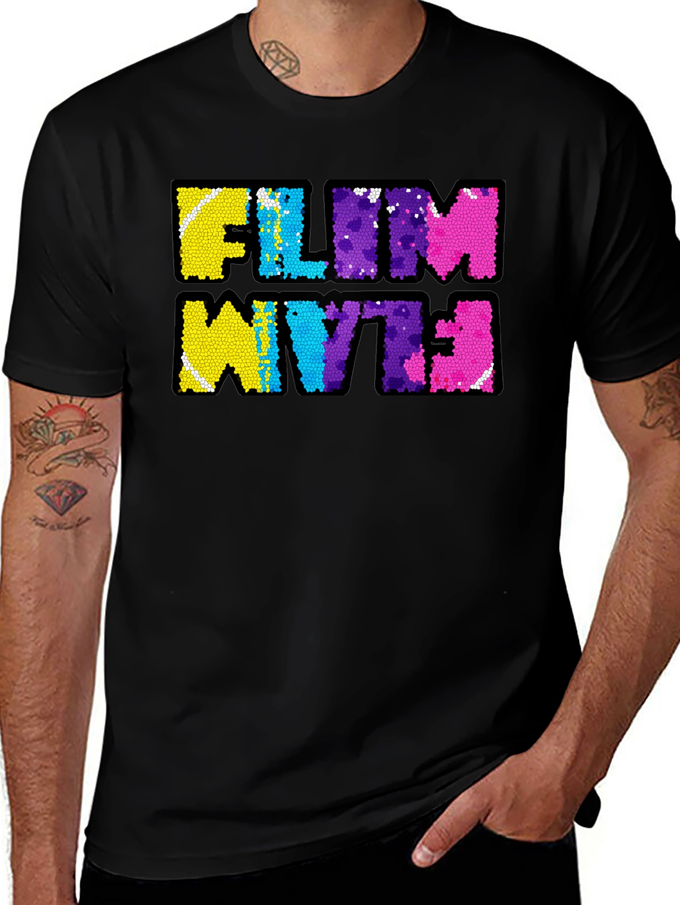 FILM WYTE Sequin Graphic T-Shirt