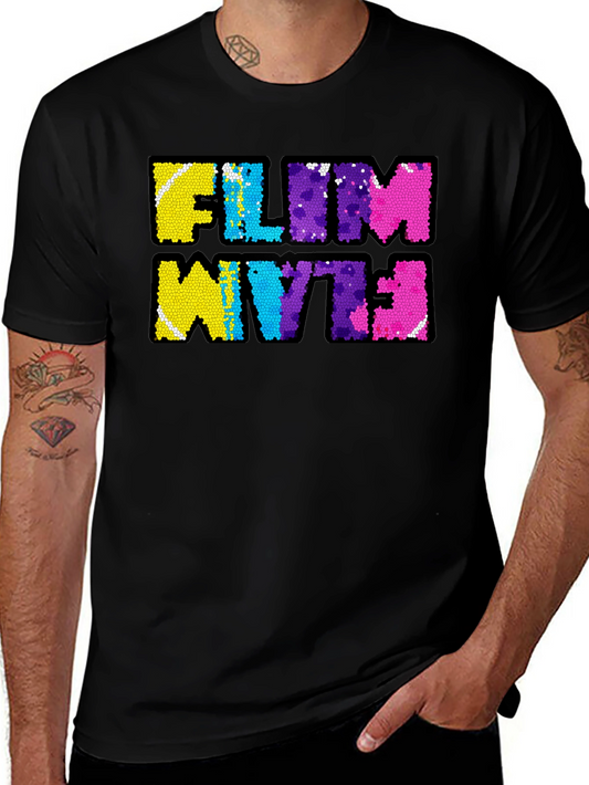 FILM WYTE Sequin Graphic T-Shirt