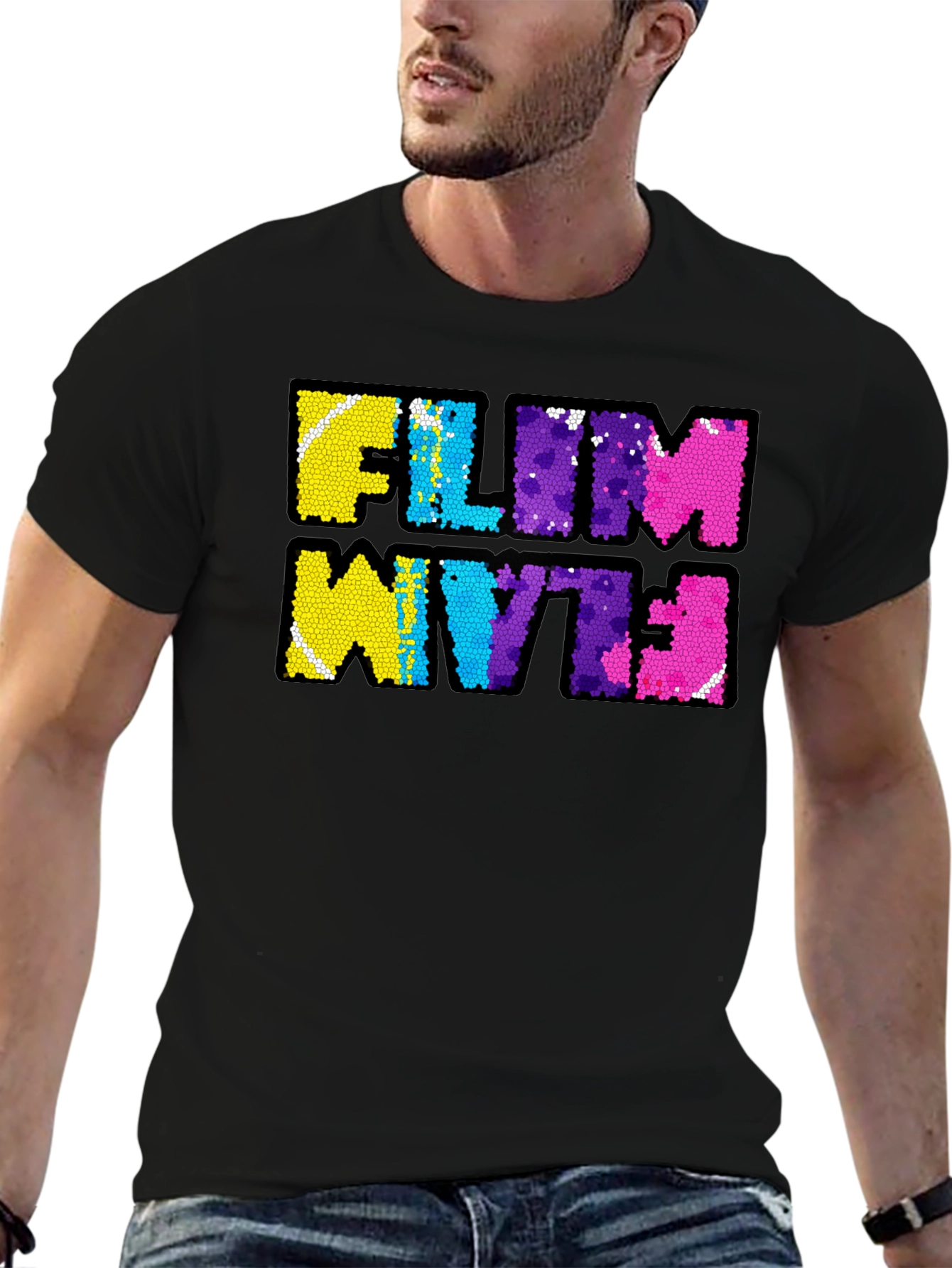 FILM WYTE Sequin Graphic T-Shirt