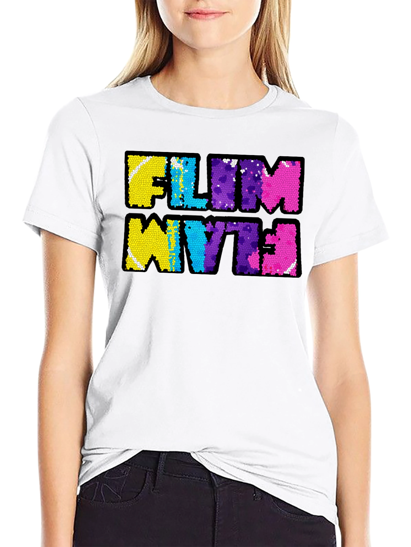 FILM WYTE Sequin Graphic T-Shirt