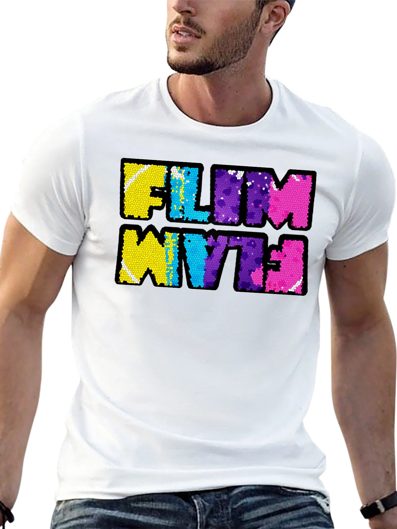 FILM WYTE Sequin Graphic T-Shirt