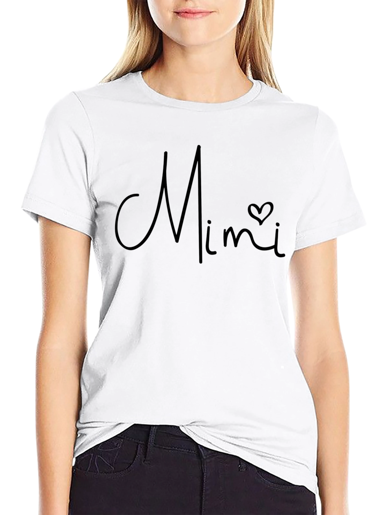 Mimi Heart Graphic Black T-Shirt