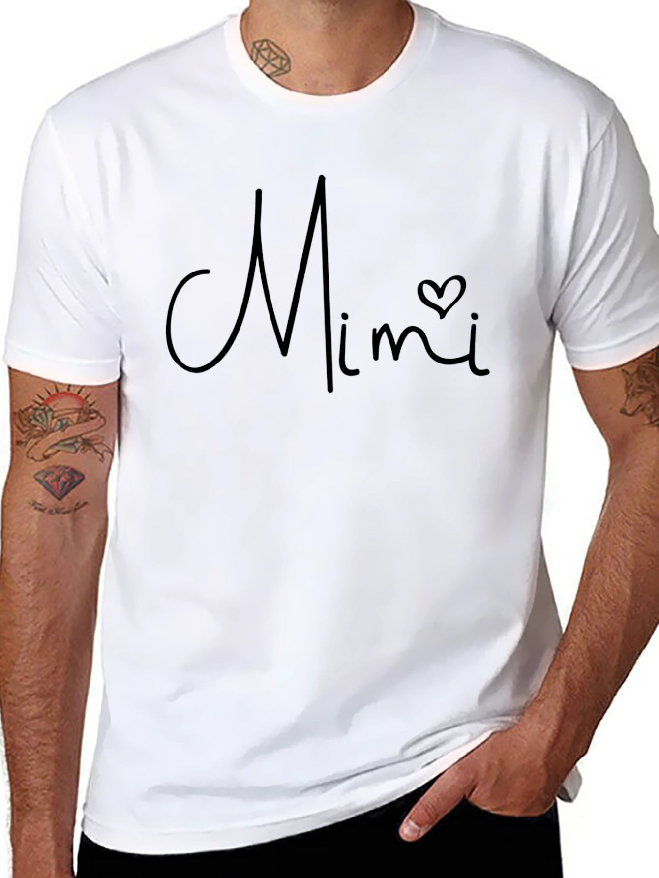 Mimi Heart Graphic Black T-Shirt