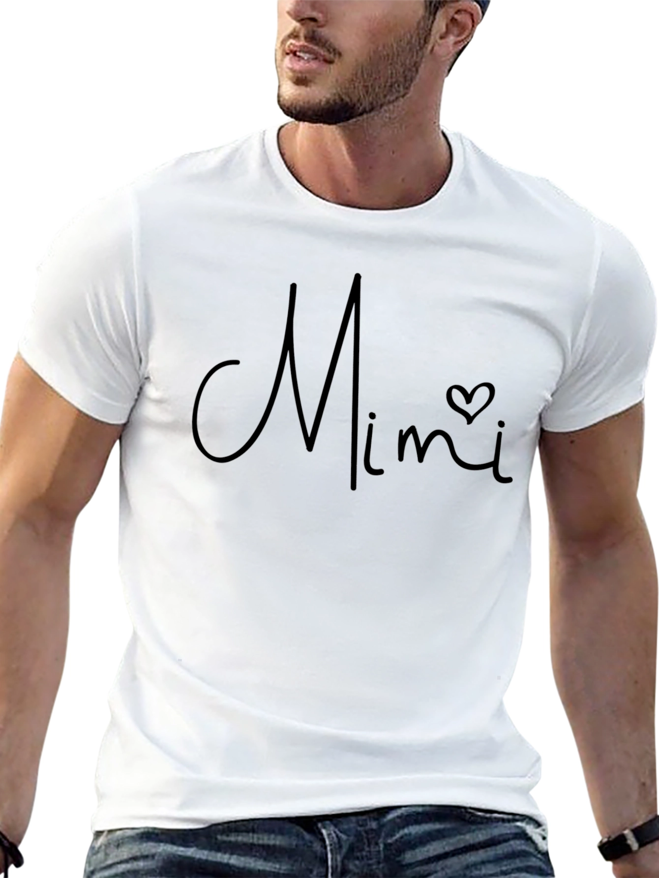 Mimi Heart Graphic Black T-Shirt