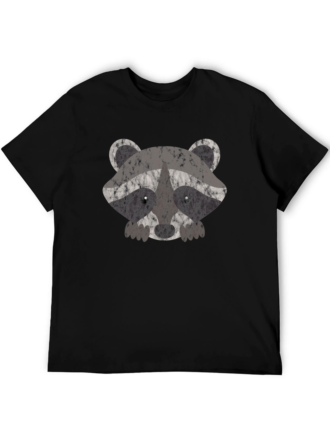 Cute Raccoon Graphic Tee - Mens Black T-Shirt